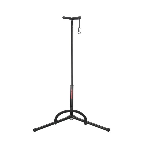 Stageline GS100B Guitar Stand – Universal Cradle for Acoustic & Electric Guitars, Adjustable Height 19″–31″, Black Finish with Rubber Padding & Security Strap