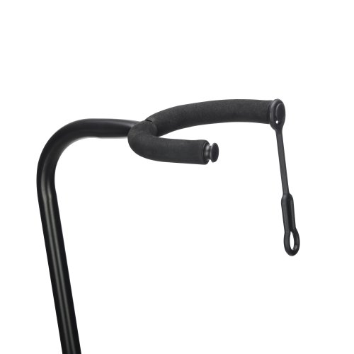 Stageline GS100B Guitar Stand – Universal Cradle for Acoustic & Electric Guitars, Adjustable Height 19″–31″, Black Finish with Rubber Padding & Security Strap
