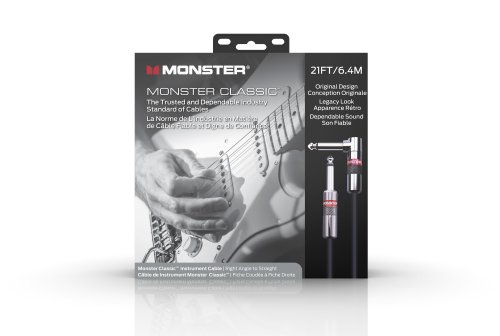 Monster CLAS-I-21AWW Prolink Monster Classic 1/4" Instrument Cable. 21 ft - Right Angle to Straight