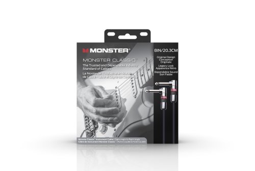Monster CLAS-I-0.75DAWW Prolink Monster Classic 1/4" Instrument Cable. 8 in - Right Angle to Same