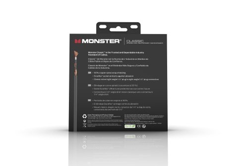 Monster CLAS-I-0.75DAWW Prolink Monster Classic 1/4" Instrument Cable. 8 in - Right Angle to Same