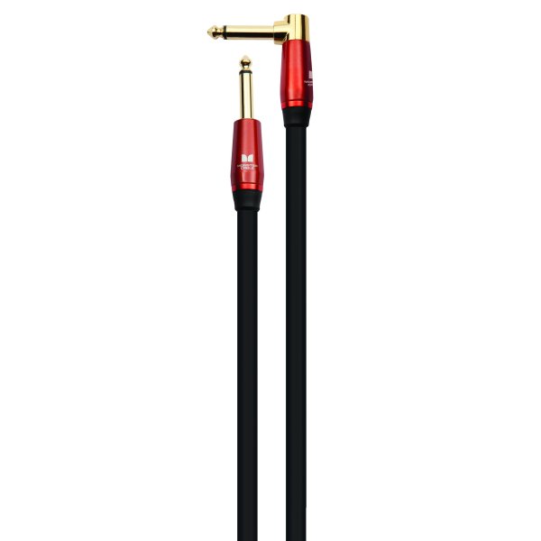 Monster MACST2-21AWW Prolink Acoustic 1/4" Instrument Cable. 21 ft - Right Angle to Straight