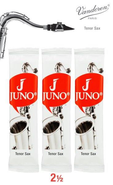 JUNO JSR7125/3 Tenor Saxophone Reeds #2.5. (3 Reed Card)