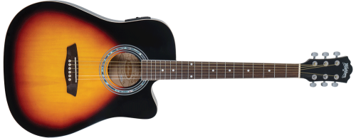 Washburn WA90CEVSB Dreadnought Acoustic Electric Guitar. Tobacco Burst