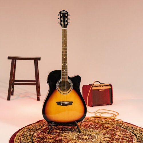 Washburn WA90CEVSB Dreadnought Acoustic Electric Guitar. Tobacco Burst