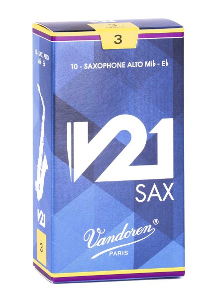 Vandoren SR813 Alto Saxophone V21 Reeds Strength #3. (Box of 10)