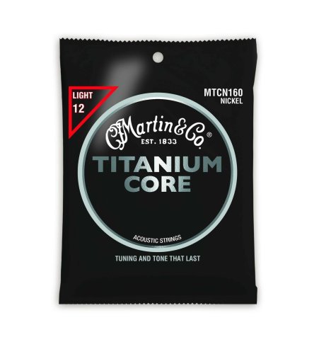 Martin MTC160 Titanium Core Light Acousitc Guitar Strings. 12-55