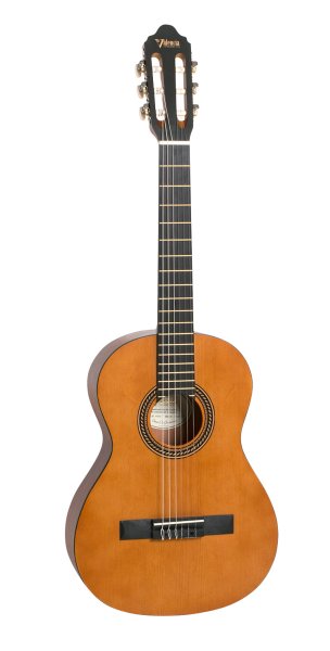 Valencia VC203 200 Series 3/4 Size Classical Guitar. Antique Natural Finish Hybrid Slim Neck