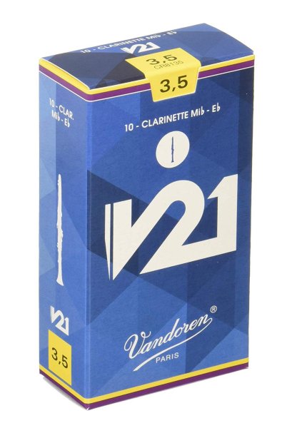 Vandoren CR8135 Eb Clarinet V21 Reeds Strength #3.5. (Box of 10)