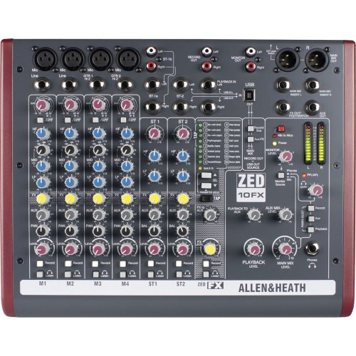 10-Channel Mixer with USB Audio Interface and Effects