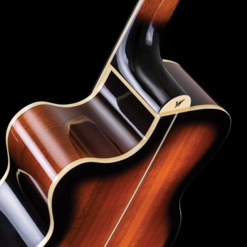 Washburn EA15 Festival Series Mini Jumbo Cutaway Acoustic Electric Guitar. Tobacco Burst