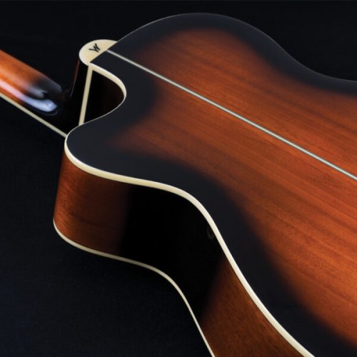 Washburn EA15 Festival Series Mini Jumbo Cutaway Acoustic Electric Guitar. Tobacco Burst