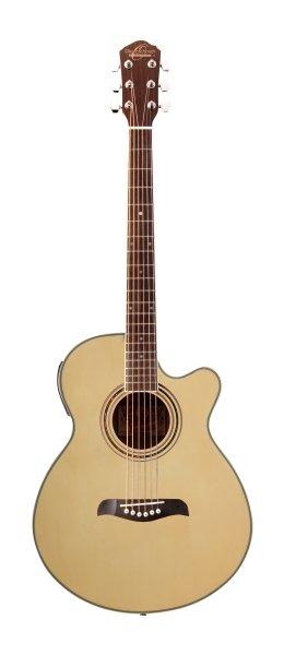 Oscar Schmidt OG10CEN-A Folk Cutaway Acoustic Electric Guitar. Natural Spruce