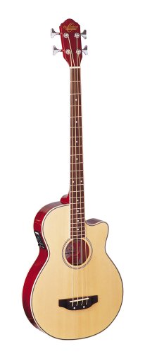 Oscar Schmidt OB100N-A Acoustic Electric Bass. Natural Spruce