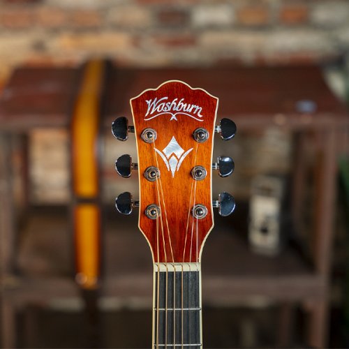 Washburn EA15 Festival Series Mini Jumbo Cutaway Acoustic Electric Guitar. Ice Tea Burst