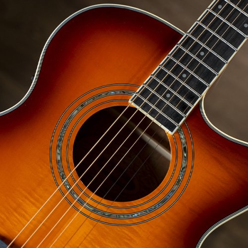 Washburn EA15 Festival Series Mini Jumbo Cutaway Acoustic Electric Guitar. Ice Tea Burst
