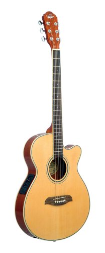 Oscar Schmidt OG8CEN-A Folk Cutway Acoustic Electric Guitar. Natural Spruce