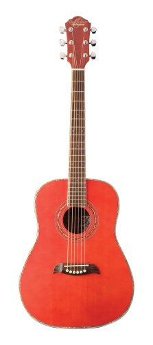 Oscar Schmidt OG1TR-A 3/4 Dreadnought Acoustic Guitar. Trans Red