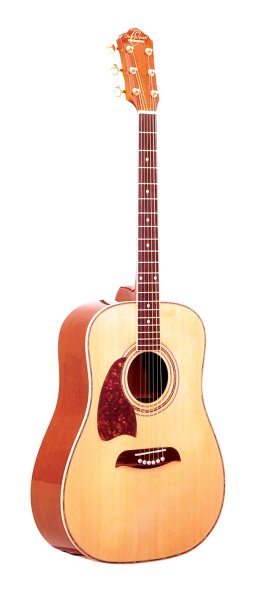 Oscar Schmidt OG2NLH-A Dreadnought Left-Handed Acoustic Guitar. Natural Spruce