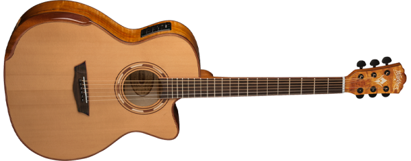 Washburn G66SCE Comfort Deluxe 66 Auditorium Cutaway Acoustic Electic Guitar. Spalted Maple