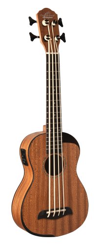 Oscar Schmidt OUB200K-A Acoustic Electric Cutaway Bass Ukulele. Comfort Arm Rest Natural Mahogany