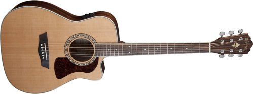 Washburn F11SCE Heritage 10 Series Folk Cutaway Acoustic Electric Guitar. Natural