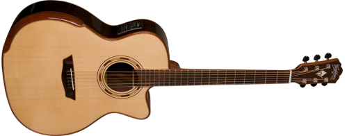 Washburn G25SCE Comfort Deluxe 25 Series Grand Auditorium Cutaway Acoustic Electic Guitar. Natural