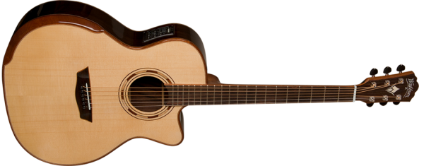 Washburn G25SCE Comfort Deluxe 25 Series Grand Auditorium Cutaway Acoustic Electic Guitar. Natural