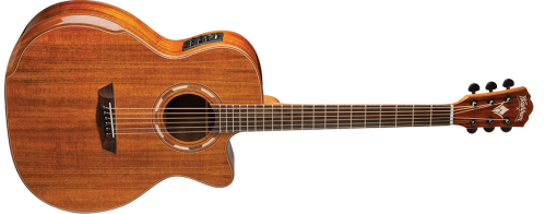 Washburn G55CE Comfort Deluxe 55 Series Grand Auditorium Cutaway Acoustic Electric Guitar. Koa