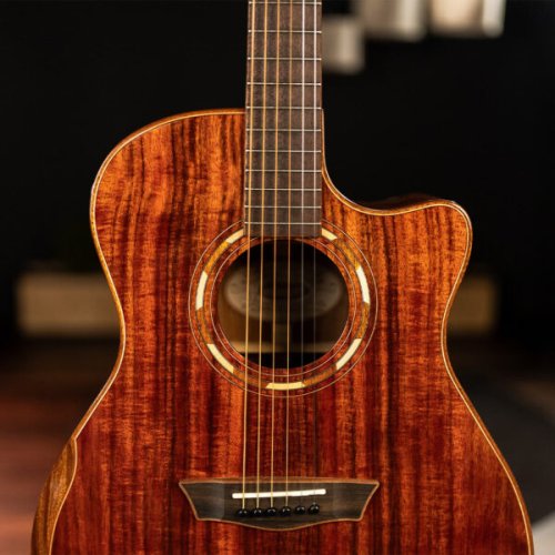 Washburn G55CE Comfort Deluxe 55 Series Grand Auditorium Cutaway Acoustic Electric Guitar. Koa
