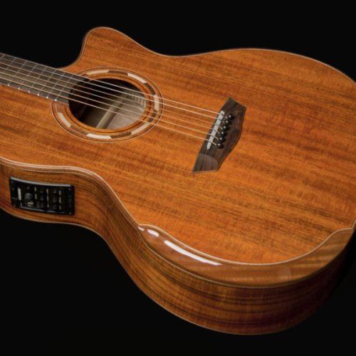 Washburn G55CE Comfort Deluxe 55 Series Grand Auditorium Cutaway Acoustic Electric Guitar. Koa
