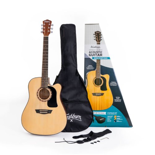 Washburn AD5CEPACK-A Apprentice Dreadnought Acoustic Electric Guitar Pack