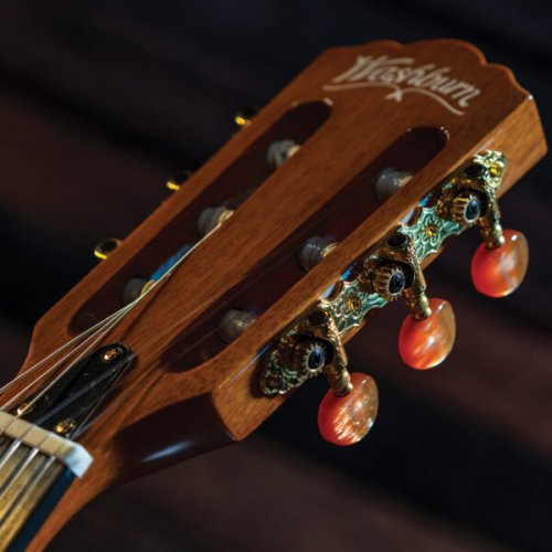 Washburn EACT42S Festival Series Nylon String Cutaway Classical Acoustic Electric Guitar. Natural