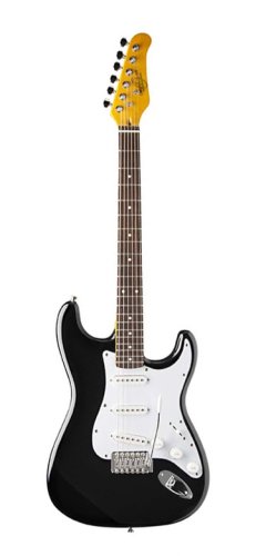 Oscar Schmidt OS-30-BK-A Double Cut Solid Body 3/4 Electric Guitar. Black