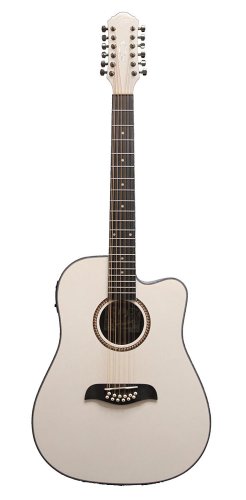 Oscar Schmidt OD312CEWH-A Dreadnought (12 String) Acoustic Electric Guitar. White