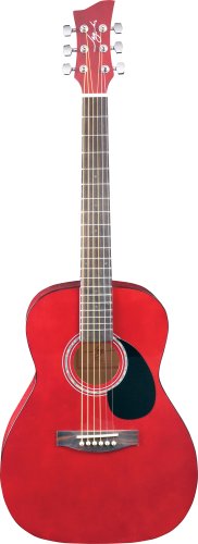 Jay Turser JJ43-TR-A Jay-Jr Series 3/4 Size Dreadnought Acoustic Guitar. Trans Red