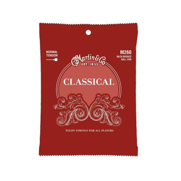 Martin M260 Normal Tension Classical Guitar Strings. 28-43