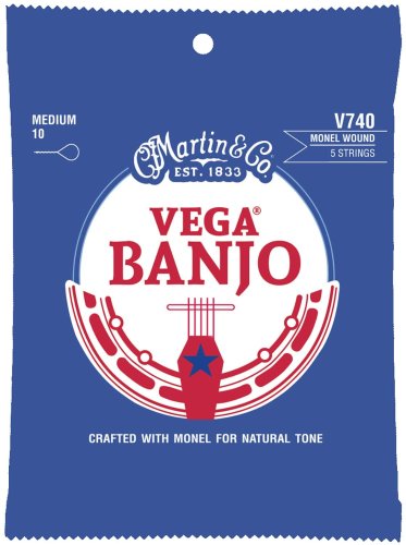 Martin V740 Vega Medium (Monel) (5 String) Banjo Strings. 10-23