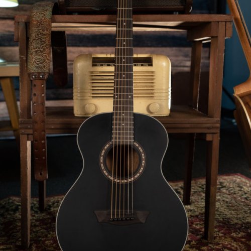 Washburn G-Mini 5 Apprentice Series 7/8 Size Acoustic Guitar. Black Matte