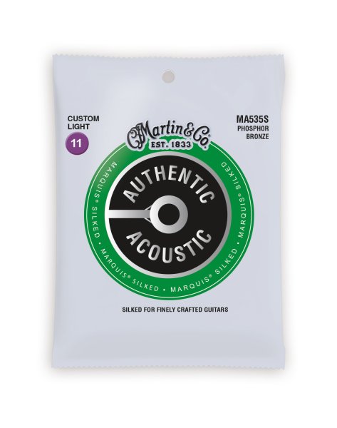 Martin MA535S Authentic Acoustic Marquis 92/8 Phosphor Bronze Custom Light Guitar Strings. 11-52