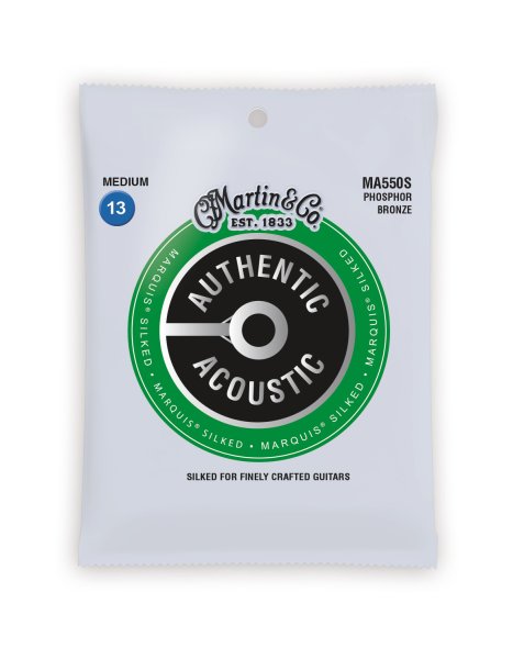 Martin MA550S Authentic Acoustic Marquis 92/8 Phosphor Bronze Medium Guitar Strings. 13-56