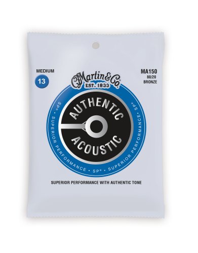 Martin MA150 Authentic Acoustic SP 80/20 Bronze Medium Guitar Strings. 13-56