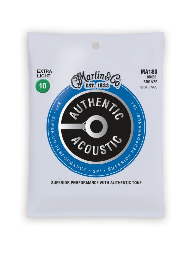 Martin MA180 Authentic Acoustic SP 80/20 Bronze Extra Light (12 String). 10,10-47,27
