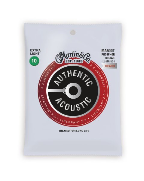 Martin MA500T Authentic Acoustic Lifespan 92/8 Phosphor Bronze Extra Light (12 String). 10,10-47,27