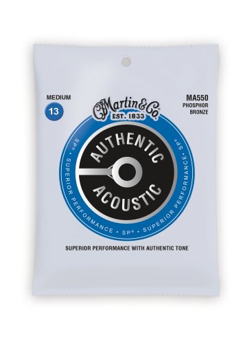 Martin MA550 Authentic Acoustic SP 92/8 Phosphor Bronze Medium Guitar Strings. 13-56