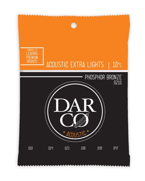 Martin D210 Darco Acoustic 92/8 Phosphor Bronze Extra Light Guitar Strings. 10-47