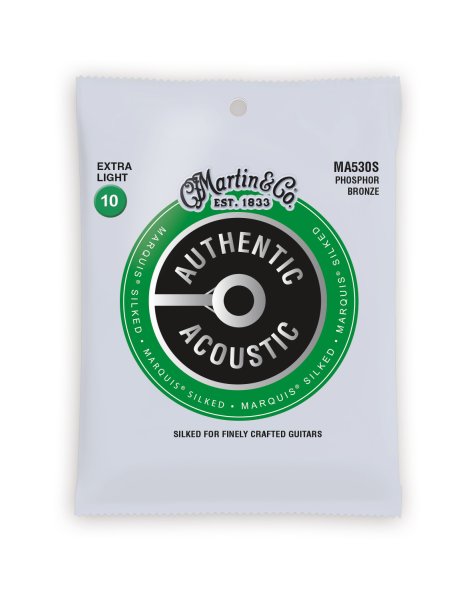 Martin MA530S Authentic Acoustic Marquis 92/8 Phosphor Bronze Extra Light Guitar Stars. 10-47