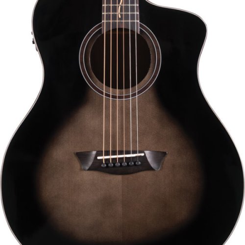 Washburn VITE S9V Bella Tono Studio Cutaway Acoustic Electric Guitar. Gloss Charcoal Burst