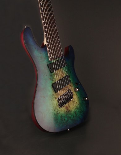 Cort KX508MS KX Series 8 String Electric Guitar. Mariana Blue Burst