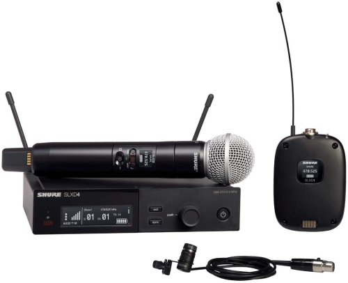 Shure SLXD124/85-J52 Wireless System with SLXD2/58 Handheld SLXD1 Bodypack and WL185 Mic. J52 Band